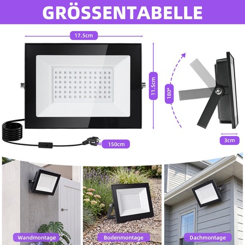 Led schwarzlicht strahler - schwarzlicht,