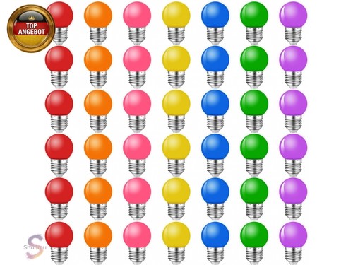 42er pack bunte - bunte, glühbirnen