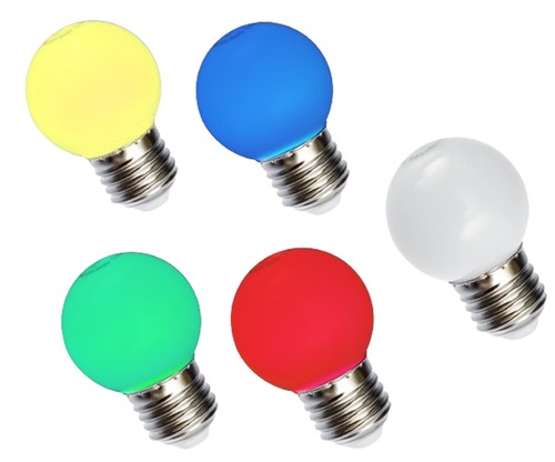 10x e27 led farbig - farbig, 230volt