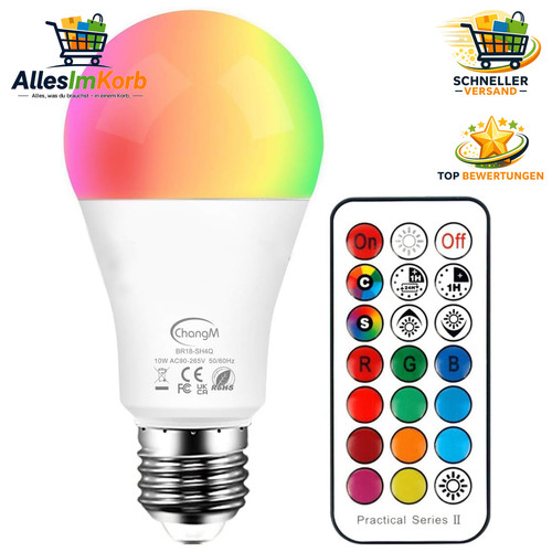 Led lampen 10w e27 - led, rgbw